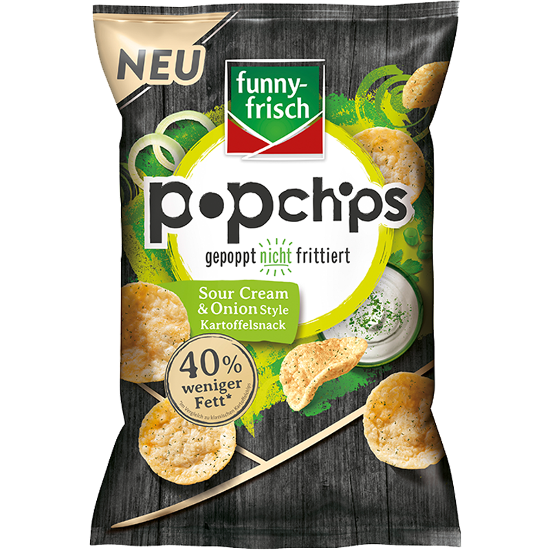 funny-frisch Popchips Sour cream & Onion Style 80g
