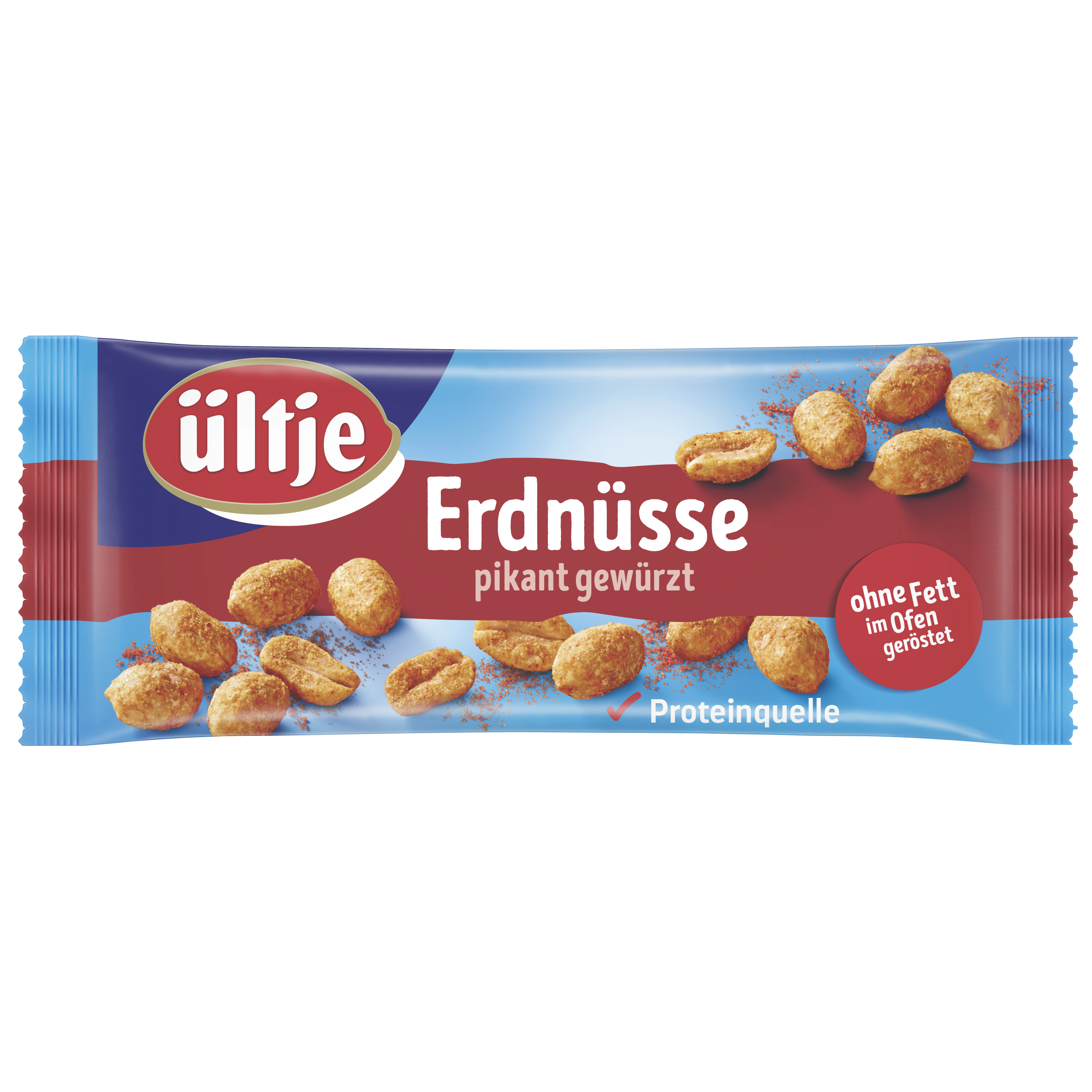 ültje Erdnüsse, pikant gewürzt, ohne Fett geröstet, 50g Riegelbeutel