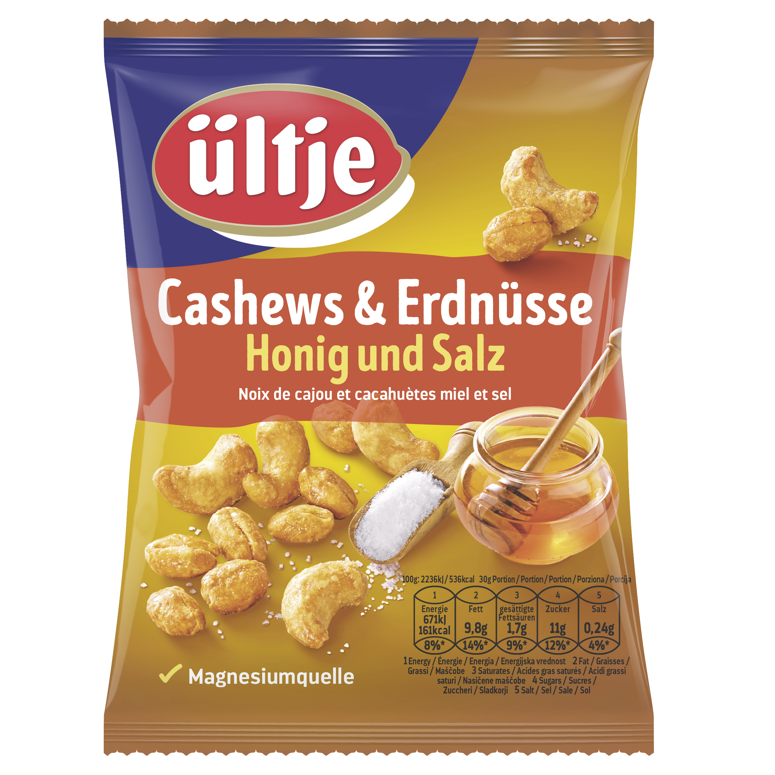 ültje Cashews & Erdnüsse, Honig und Salz, 200g Beutel