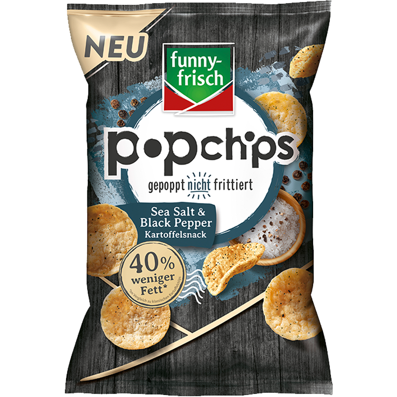 funny-frisch Popchips Sea Salt & Black Pepper 80g