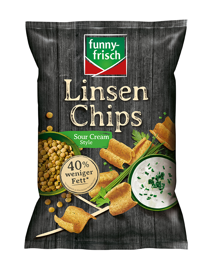 funny-frisch Chipsfrisch Linsen Chips Sour Cream 90g 