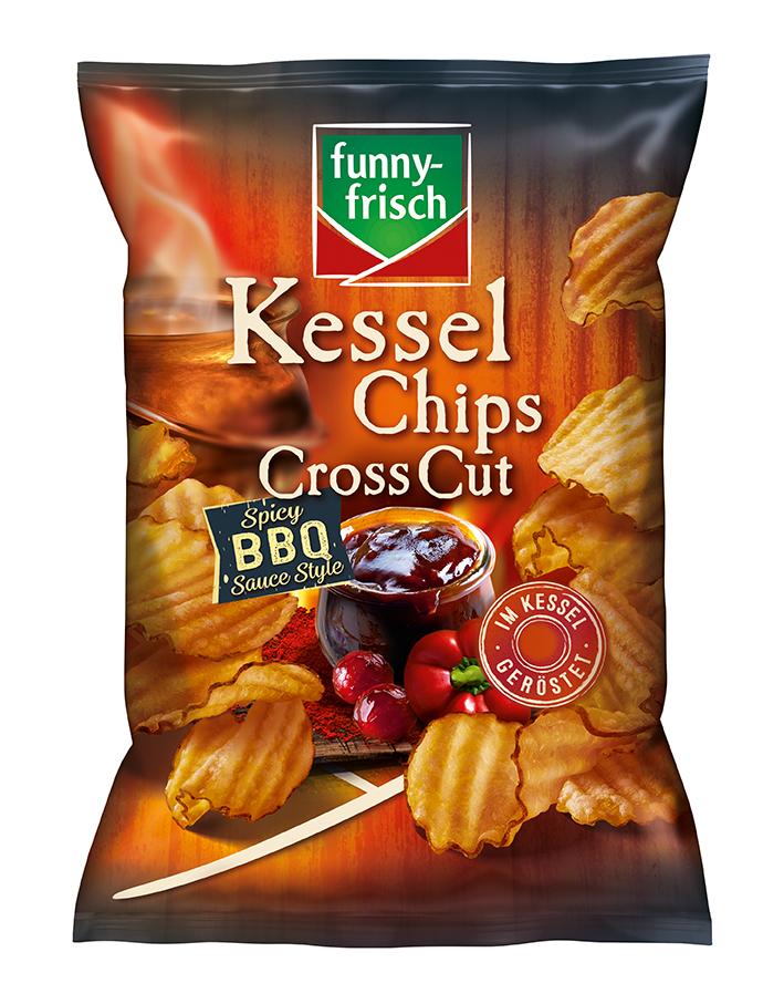 funny-frisch Kessel Chips Cross Cut Spicy BBQ Sauce 120g