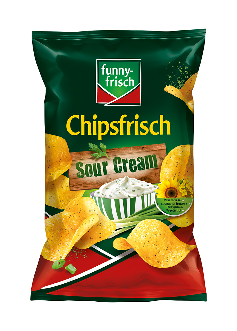 funny-frisch Chipsfrisch Sour Cream & Wild Onion 150g 