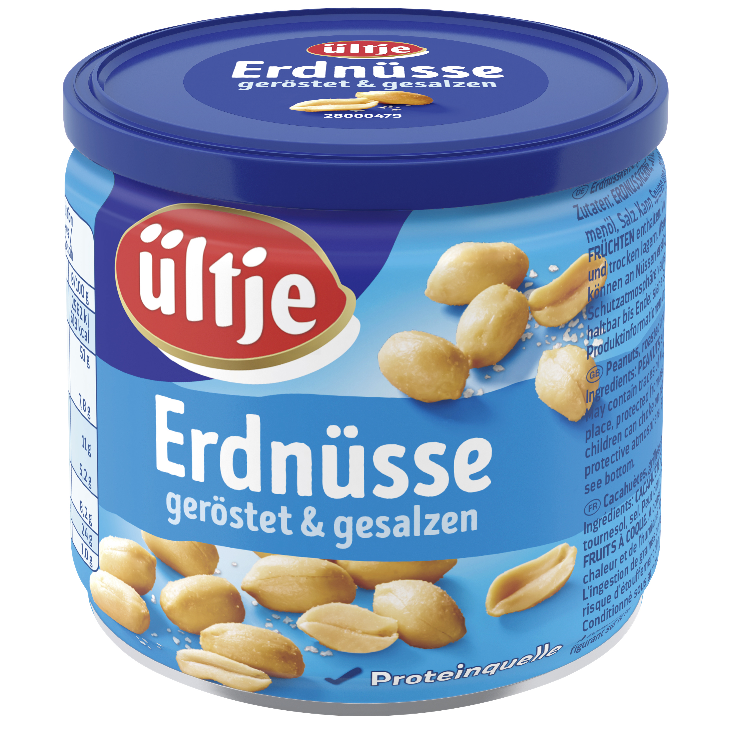 ültje Erdnüsse, geröstet & gesalzen, 200g Dose