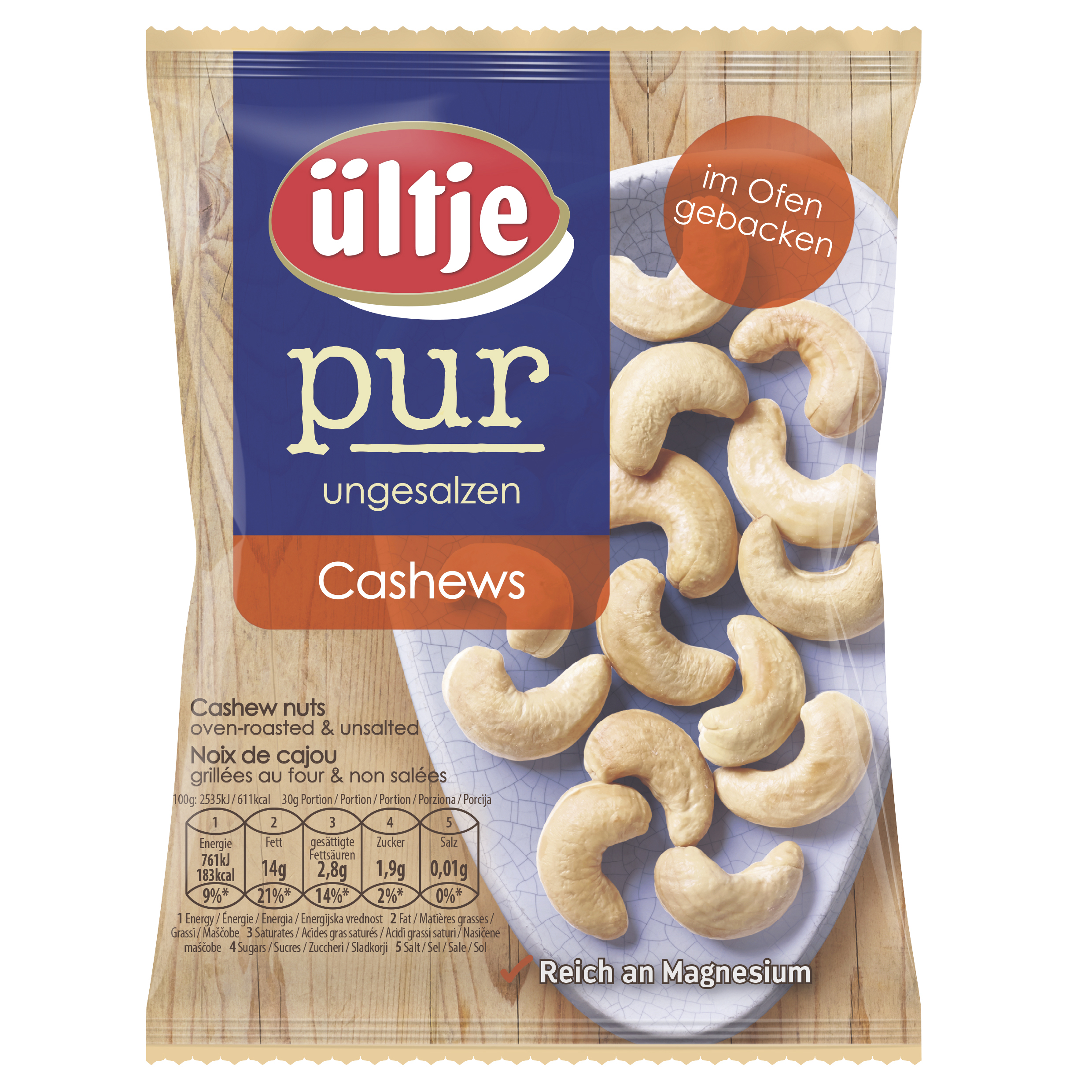 ültje pur Cashews, 150g Beutel